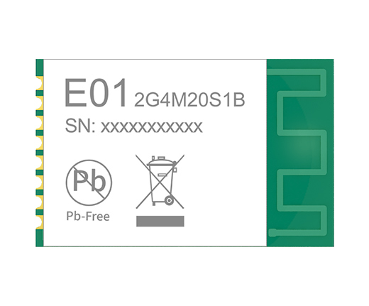 2.4GHz 贴片式自带PCB增益天线低功耗小尺寸E01无线通信模块