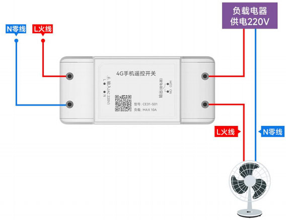 4-CE31-S01遥控开关接线示意图