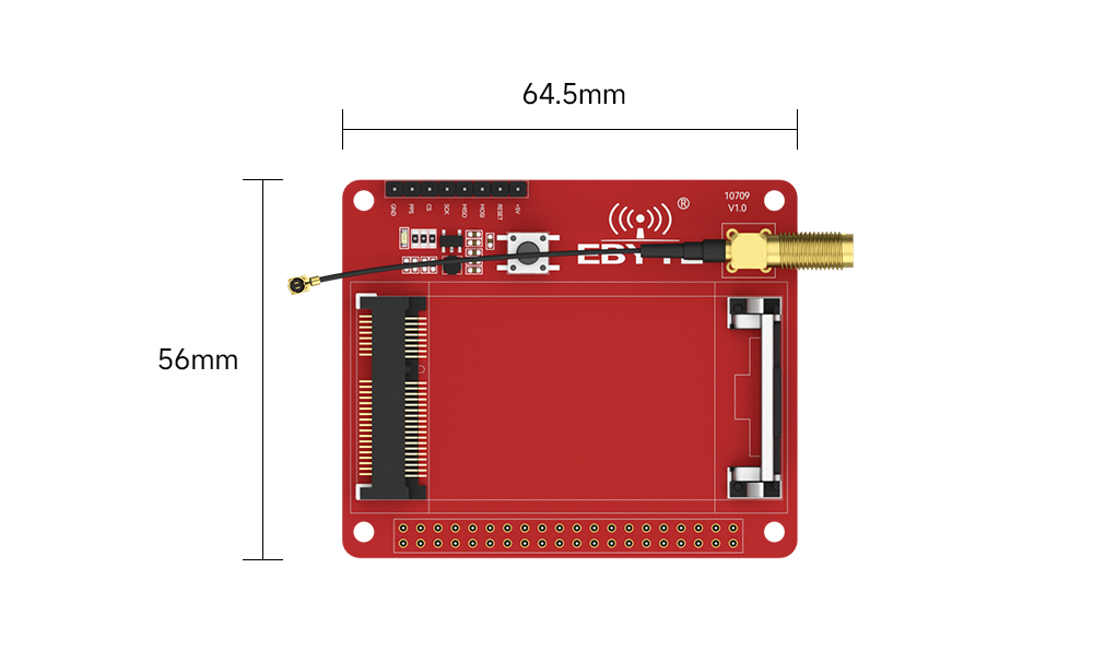 E15-LW-T1-PCIE转接测试版尺寸图