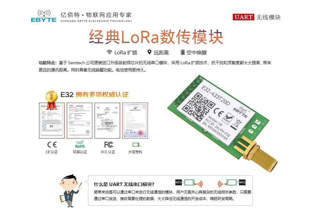 E32-433T20D系列lora模块