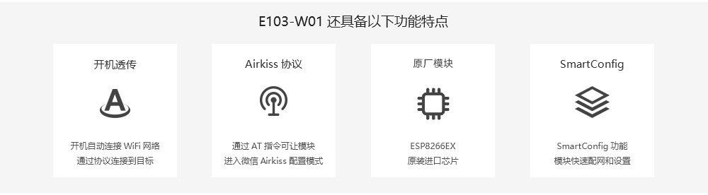 E103-W01 串口转WiFi模块 特点